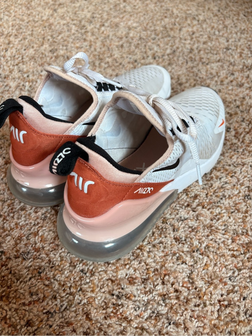 Nike Air Max 270 Women’s Sneakers - White & Peach Orange - Picture 8 of 8